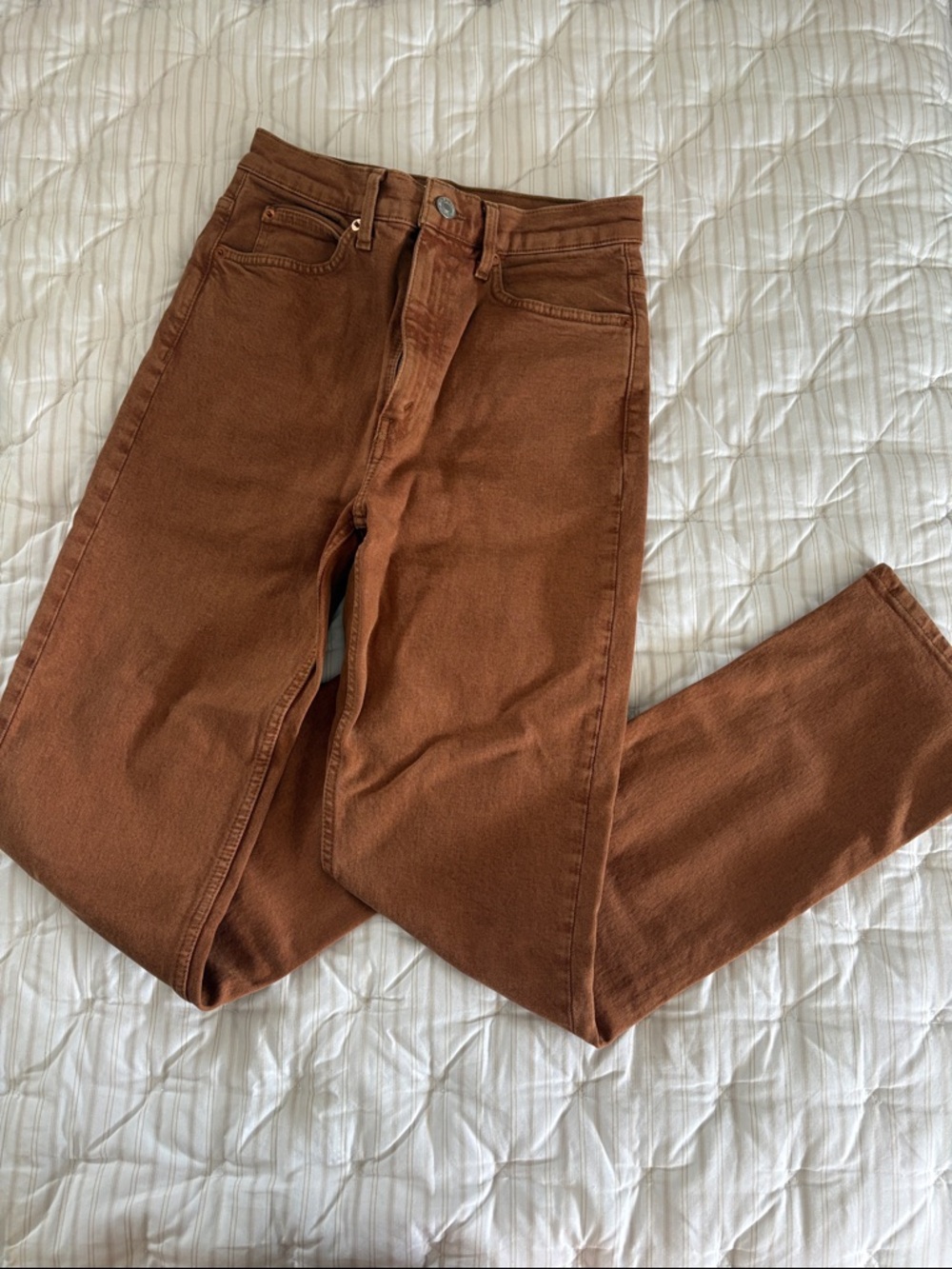 Re/Done Women's Skinny Jeans in Rust Brown